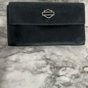 Harley-Davidson Black Leather Wallet Billfold
